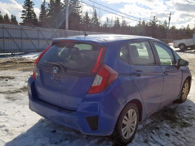 3HGGK5H55FM100396 - 2015 HONDA FIT LX BLUE photo 4