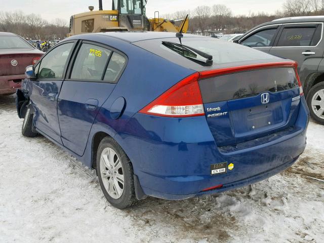 JHMZE2H75BS009577 - 2011 HONDA INSIGHT EX BLUE photo 3