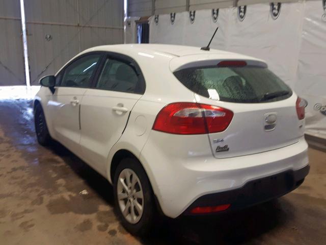 KNADM5A38E6373381 - 2014 KIA RIO LX WHITE photo 3