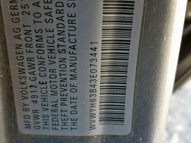 WVWYH63B43E073441 - 2003 VOLKSWAGEN PASSAT GLX 灰色 照片 10