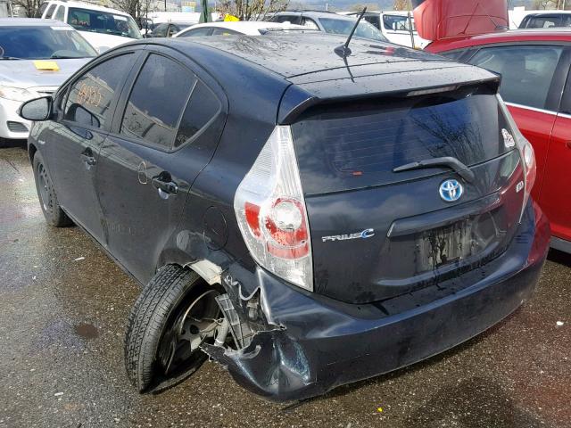 JTDKDTB37C1506266 - 2012 TOYOTA PRIUS C BLACK photo 3