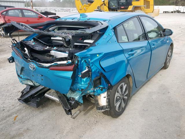 JTDKARFP1J3094582 - 2018 TOYOTA PRIUS PRIM BLUE photo 4