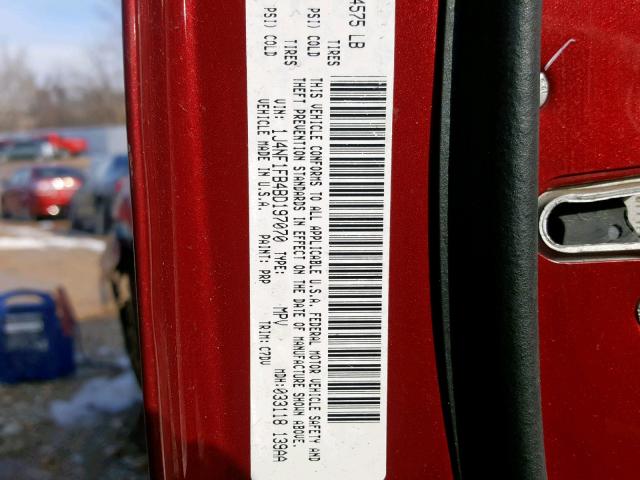 1J4NF1FB4BD197070 - 2011 JEEP COMPASS SP 红色 照片 10