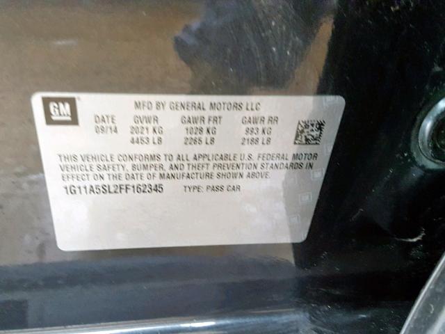 1G11A5SL2FF162345 - 2015 CHEVROLET MALIBU LS GRAY photo 10