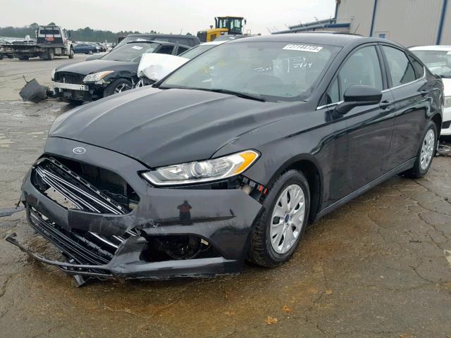 3FA6P0G70ER386375 - 2014 FORD FUSION S BLACK photo 2