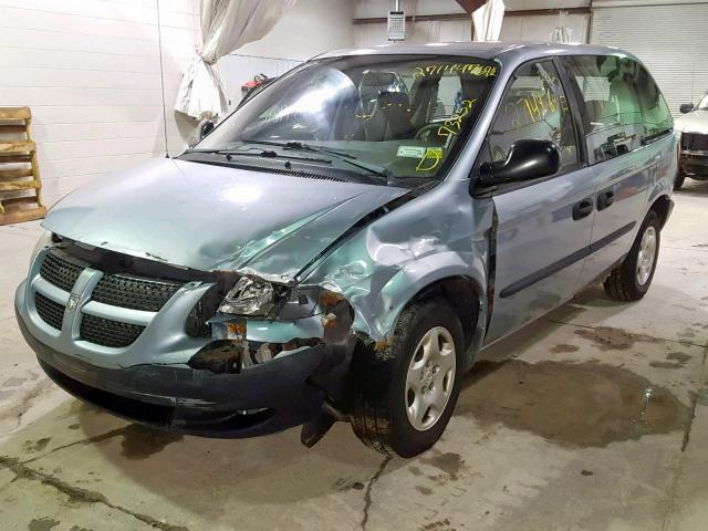 1B4GP25B62B729107 - 2002 DODGE CARAVAN SE BLUE photo 2