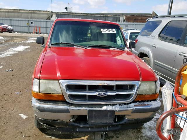 1FTYR10C0WPB66740 - 1998 FORD RANGER RED photo 9