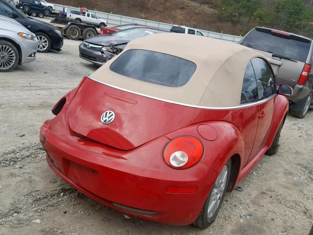 3VWPF31Y28M415264 - 2008 VOLKSWAGEN NEW BEETLE Qırmızı foto 4