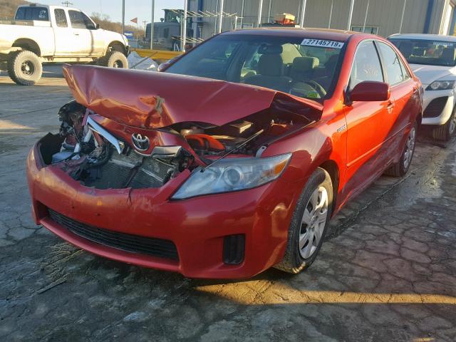 4T1BB3EK2BU140606 - 2011 TOYOTA CAMRY HYBR RED photo 2