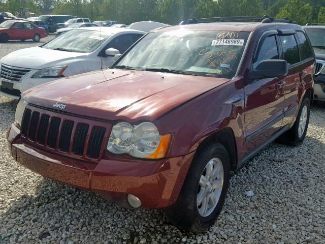 1J8GS48K98C173086 - 2008 JEEP GRAND CHER MAROON photo 2