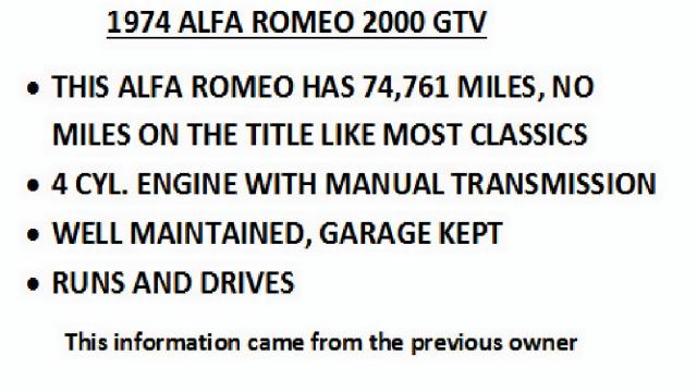 AR3025168 - 1974 ALFA ROMEO GTV RED photo 9
