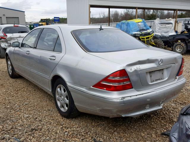WDBNG70J12A298136 - 2002 MERCEDES-BENZ S 430 SILVER photo 3