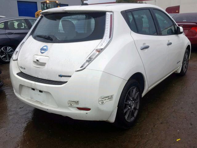 1N4AZ0CPXFC303769 - 2015 NISSAN LEAF S WHITE photo 4