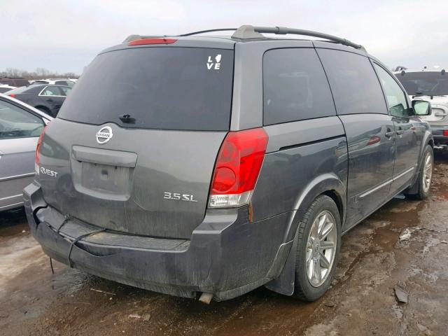 5N1BV28UX6N111532 - 2006 NISSAN QUEST S GRAY photo 4