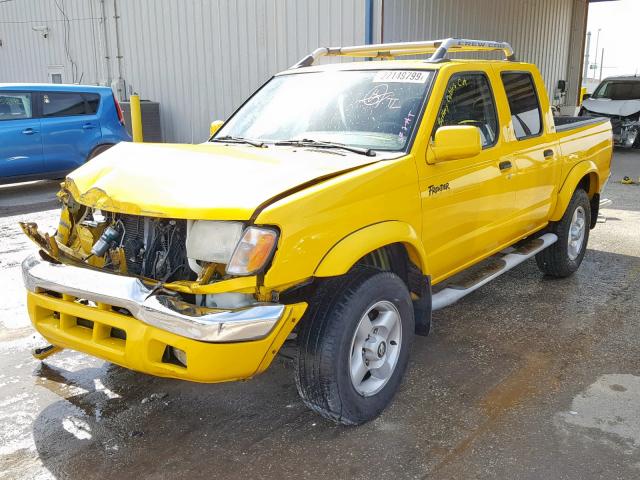 1N6ED27T4YC356934 - 2000 NISSAN FRONTIER C YELLOW photo 2