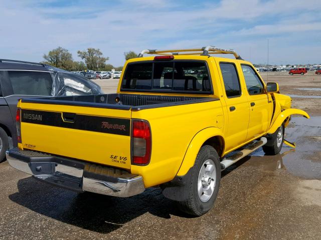 1N6ED27T4YC356934 - 2000 NISSAN FRONTIER C YELLOW photo 4