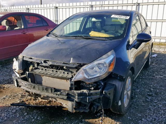 KNADN4A32E6398431 - 2014 KIA RIO EX GRAY photo 2