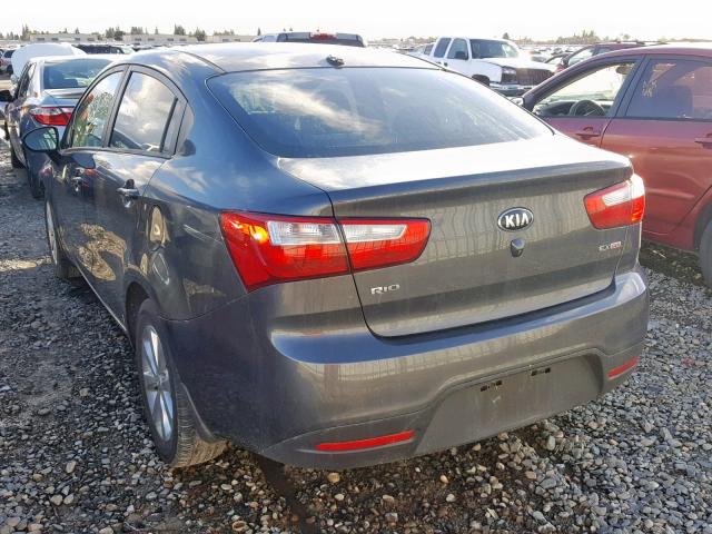 KNADN4A32E6398431 - 2014 KIA RIO EX GRAY photo 3