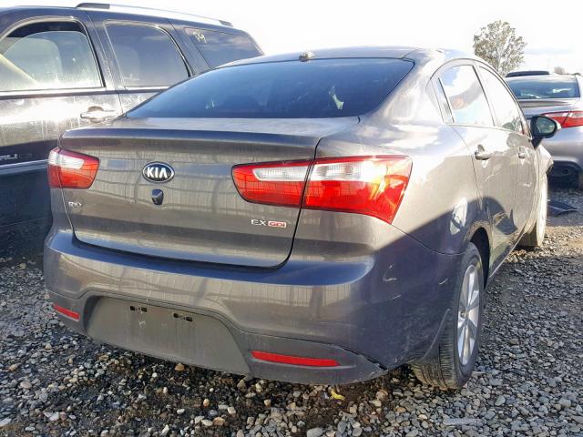 KNADN4A32E6398431 - 2014 KIA RIO EX GRAY photo 4