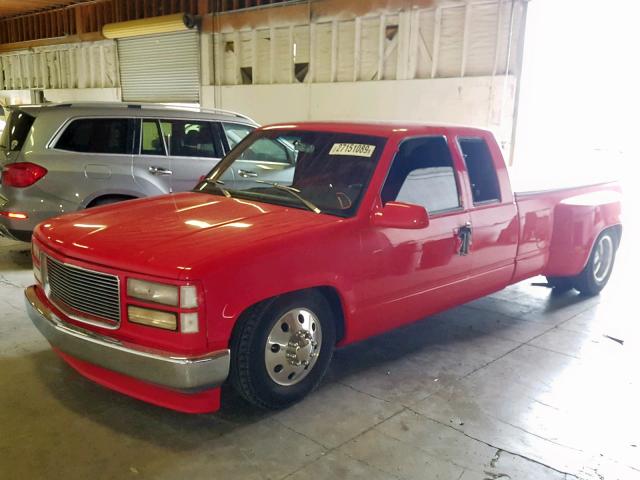 2GTHC39NXK1517078 - 1989 GMC SIERRA C35 RED photo 2