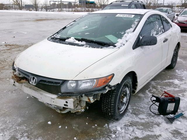 2HGFG11278H009492 - 2008 HONDA CIVIC DX WHITE photo 2