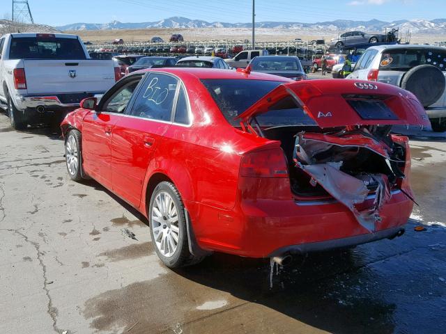 WAUDH78E56A182524 - 2006 AUDI A4 3.2 QUA RED photo 3