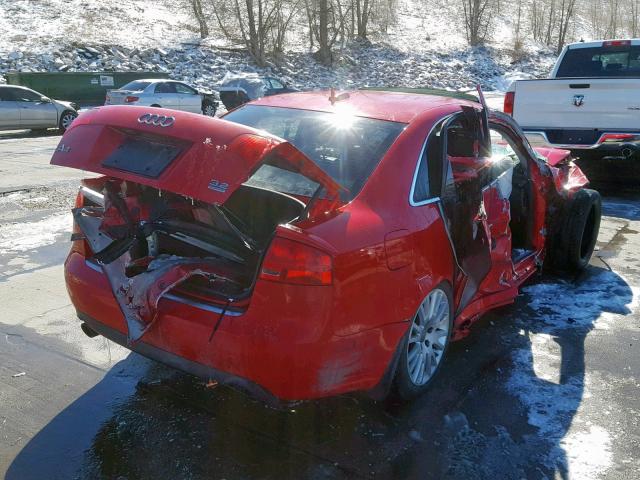 WAUDH78E56A182524 - 2006 AUDI A4 3.2 QUA RED photo 4