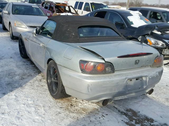 JHMAP11453T000035 - 2003 HONDA S2000 SILVER photo 3