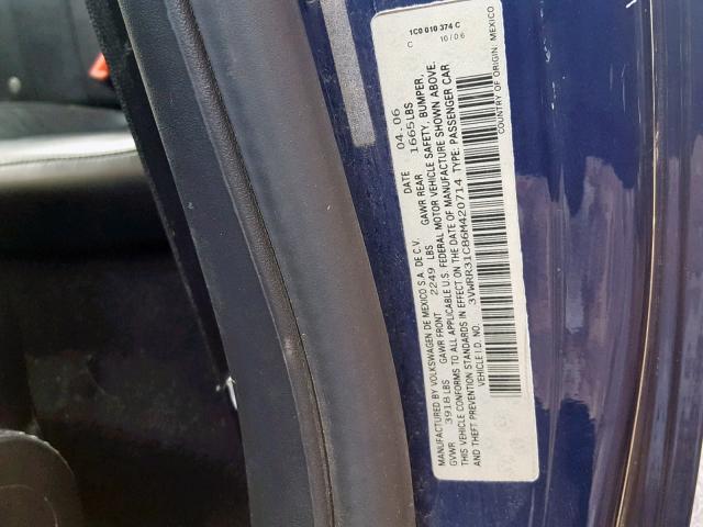 3VWRR31C86M420714 - 2006 VOLKSWAGEN NEW BEETLE Blau Foto 10