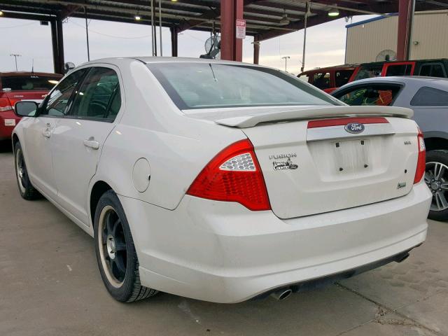 3FAHP0JG1AR313897 - 2010 FORD FUSION SEL WHITE photo 3