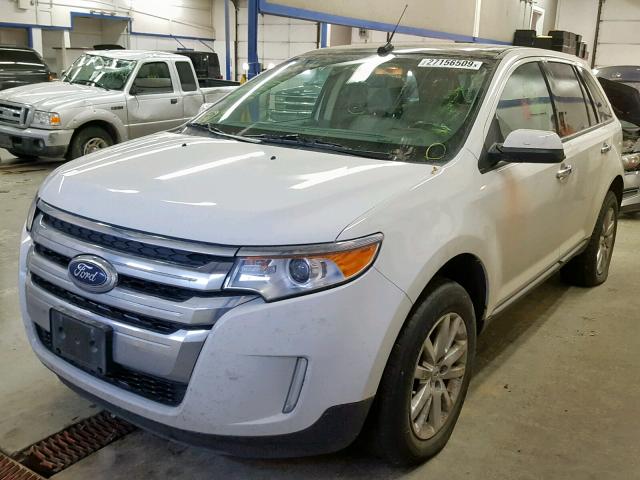 2FMDK4JC6BBB52146 - 2011 FORD EDGE SEL WHITE photo 2