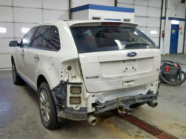 2FMDK4JC6BBB52146 - 2011 FORD EDGE SEL WHITE photo 3