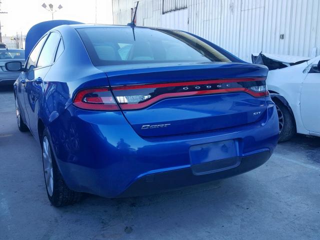 1C3CDFBA9DD137774 - 2013 DODGE DART SXT BLUE photo 3