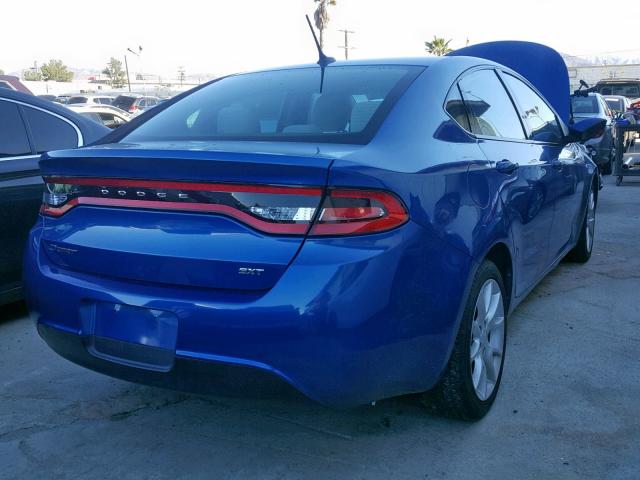 1C3CDFBA9DD137774 - 2013 DODGE DART SXT BLUE photo 4