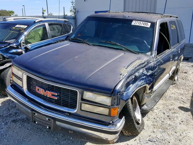 1GKEC13R6VJ725394 - 1997 GMC YUKON BLUE photo 2