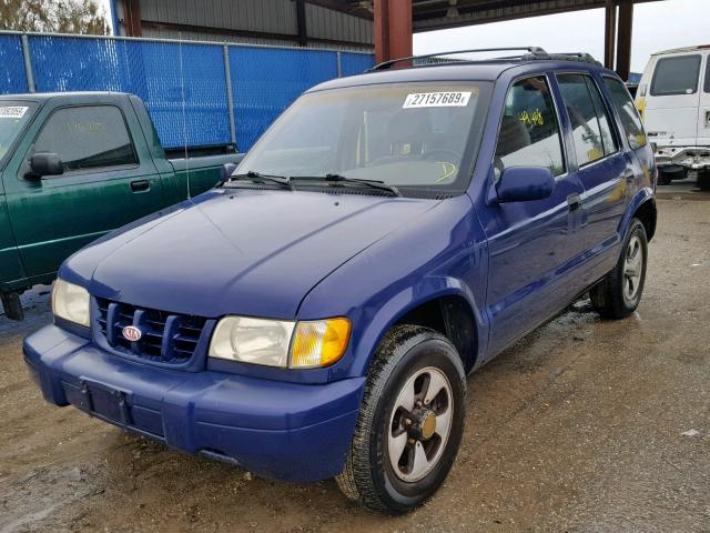 KNDJB7233Y5651619 - 2000 KIA SPORTAGE BLUE photo 2