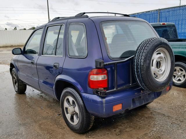 KNDJB7233Y5651619 - 2000 KIA SPORTAGE BLUE photo 3