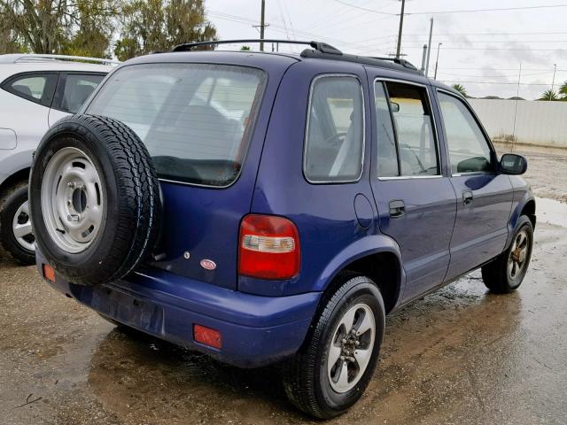 KNDJB7233Y5651619 - 2000 KIA SPORTAGE BLUE photo 4