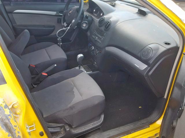 KL1TD6DE6AB116441 - 2010 CHEVROLET AVEO LS YELLOW photo 5
