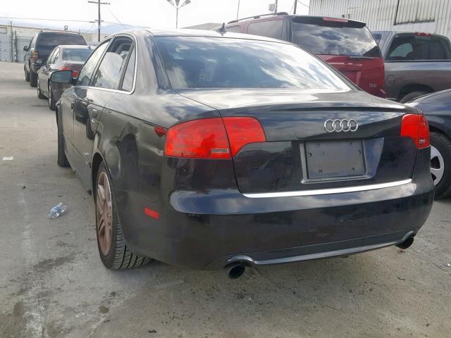 WAUAF78E78A167129 - 2008 AUDI A4 2.0T BLACK photo 3