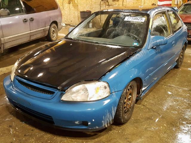 2HGEJ6344VH108100 - 1997 HONDA CIVIC DX BLUE photo 2