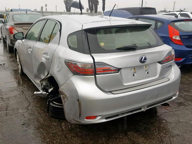 JTHKD5BH3D2164588 - 2013 LEXUS CT 200 SILVER photo 3