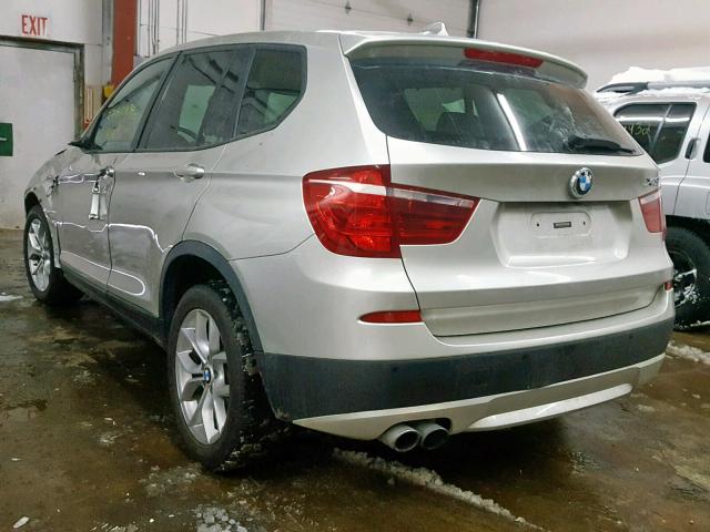 5UXWX7C52BLT78469 - 2011 BMW X3 XDRIVE3 BEIGE photo 3