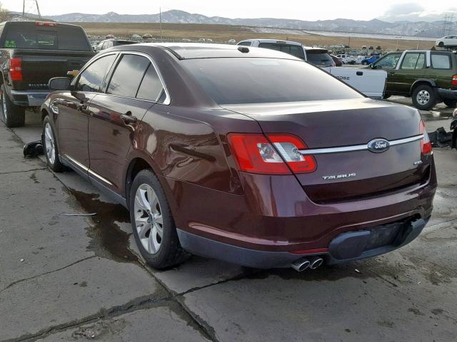 1FAHP2EW5AG116347 - 2010 FORD TAURUS SEL MAROON photo 3