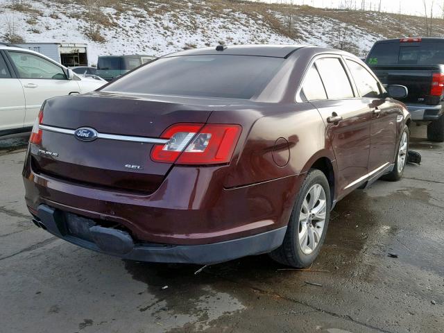 1FAHP2EW5AG116347 - 2010 FORD TAURUS SEL MAROON photo 4