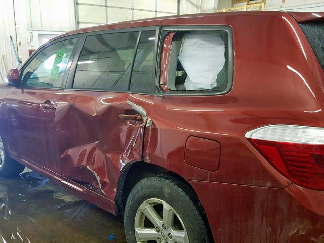 JTEES41A382029213 - 2008 TOYOTA HIGHLANDER RED photo 9