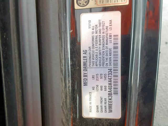 WMEEK3BA4BK447334 - 2011 SMART FORTWO PAS 蓝色 照片 10