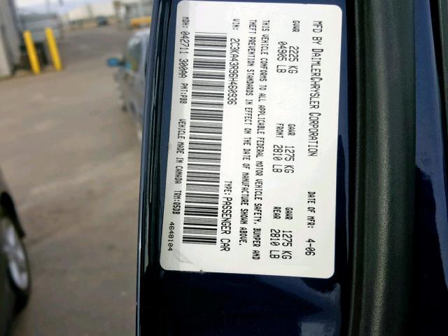 2C3KA43R96H460936 - 2006 CHRYSLER 300 BLUE photo 10