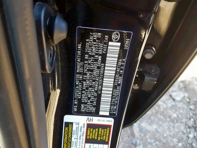 4T1BK1EB7FU189049 - 2015 TOYOTA AVALON XLE BLUE photo 10