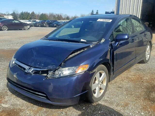 1HGFA16968L047113 - 2008 HONDA CIVIC EXL BLUE photo 2